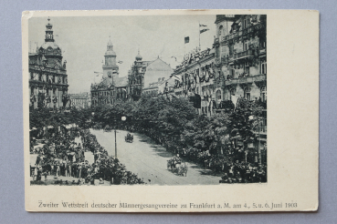 Ansichtskarte AK Frankfurt Main 1900-1910 II Wettstreit deut Männergesangsvereine 1903 Festzug Kutsche Straße Architektur Ortsansicht Hessen
